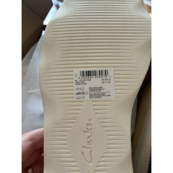 Clarks Collection Womens 11 M Clara Rae Ankle Strap Wedge Sandals Light Pink NEW - Picture 9 of 9